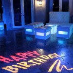 16. Glow Lounge Furniture with Happy B'day Gobo